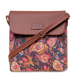 ZOUK Ethnic Motifs Printed Structured Sling Bag image 3