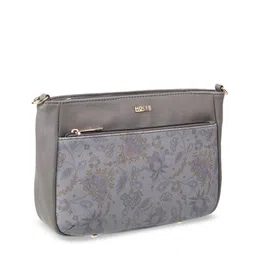 Mochi Grey Floral Printed Structured Sling Bag image 2