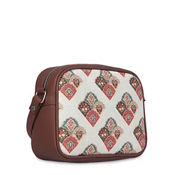 ZOUK White Women Ethnic Motifs Printed Structured Sling Bag image 2