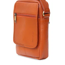 Calvadoss Leather Structured Sling Bag with Fringed image 5
