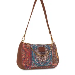 ZOUK Ethnic Motifs Printed Structured Baguette Bag Handbags image 3