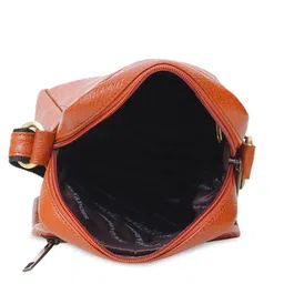 Calvadoss Leather Structured Sling Bag with Fringed image 3