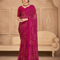 Anouk Bandhani Printed Pure Chiffon Saree-1