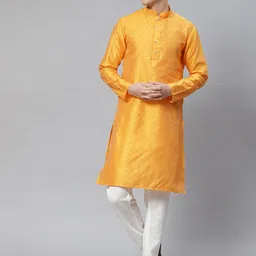 Luxrio Men Ethnic Motifs Embroidered Kurta with Pyjamas-picture-11