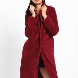 Campus Sutra Women Notched Lapel Long Overcoat-picture-41