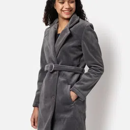 Campus Sutra Notched Lapel Collar Longline Overcoat-picture-17