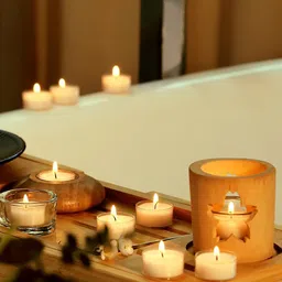Seva Home Set Of 8 Citrine Tealight Candles image 2