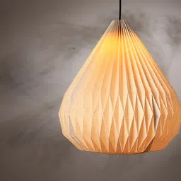 FIG Dome Pendant Beige & Black Textured Abstract Shaped Linen Pendant Ceiling Lamp-38