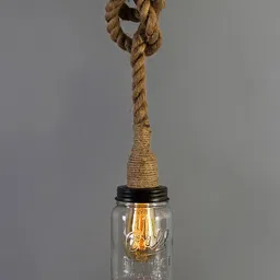 Homesake Beige Solid Hanging Wall or Ceiling Rope Light-25