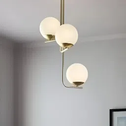 Areezo Gold Toned & White Spherical Ceiling Lamp-image-92