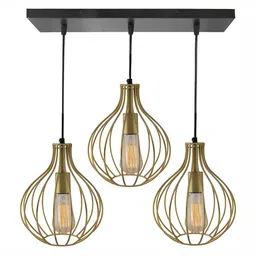 Areezo Gold Toned Abstract Shaped Ceiling Lamp-22