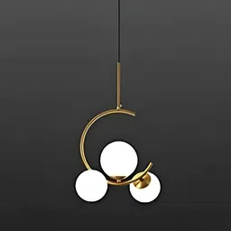 Areezo Gold Toned & White Spherical Ceiling Lamp-13