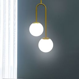 Areezo White & Gold Toned Metal Ceiling Lamp-image-98