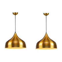Areezo Gold Toned 2 Pcs Bell Ceiling Lamp-24