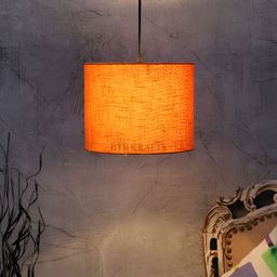 BTR CRAFTS Orange Textured Cylindrical Shaped Contemporary Ceiling Lamp-11