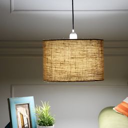 BTR CRAFTS Brown and Black Hanging Drum Shade Canopy Ceiling Lamp-22