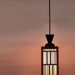 Gojeeva Red Textured Wood Square Shaped Wall Lamp image 2