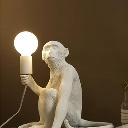THE ARTMENT Modern Art White & Black Monkey Decorative String Lamp image 3