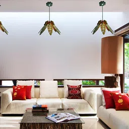 US DZIRE Brown Textured Traditional Wooden Ceiling Lamp-27