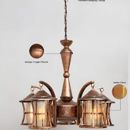Areezo Gold Toned Textured Abstract Shaped Ceiling Lamp image 5