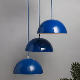 Homesake Blue & Black 3-Lights Round Cluster Chandelier Pendant Ceiling Lamp-image-90