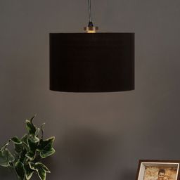 Devansh Black Cylindrical Cotton Ceiling Lamp-12