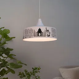 Fos Lighting White Printed Metal Cylinder Contemporary Ceiling Lamps-image-33