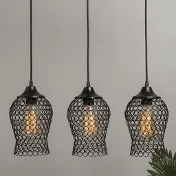 Homesake Black 3-lights Linear Cluster Pendant Ceiling Lamp-13