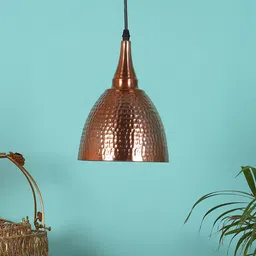 MFD HOME FURNISHING Copper-Toned Textured Contemporary Ceiling Lamp-image-51