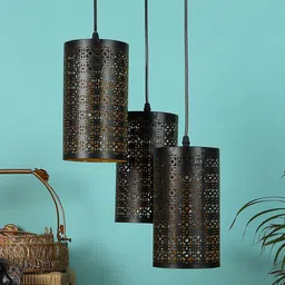 MFD HOME FURNISHING Black Textured Contemporary Ceiling Lamps-image-75