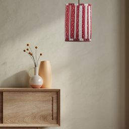 green girgit Red Leaf Printed Hanging Lamp-10