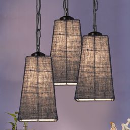 Devansh Blue Jute Cluster Ceiling Lamp-44