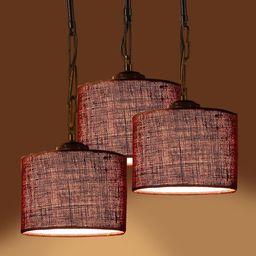 Devansh Maroon Jute Hanging Lamp-24