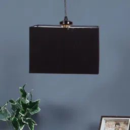 Devansh Black Cotton Square Hanging Lamp-image-54