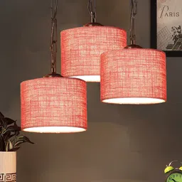 Devansh Pink Jute Cluster Ceiling Lamp-20