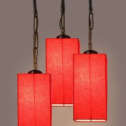 Devansh Red Jute Cluster Ceiling Lamp-41