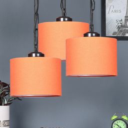 Devansh Orange Cylinder Drum Cluster Ceiling Lamp image 5