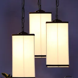 Devansh White Solid Square Cluster Hanging Lamp image 4