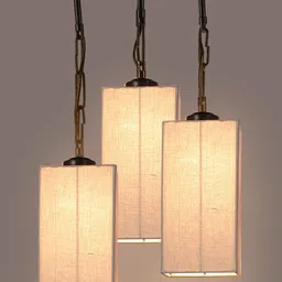 Devansh Grey Square Drum Cluster Ceiling Lamp image 2