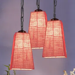 Devansh Pink Jute Cluster Ceiling Lamp image 4