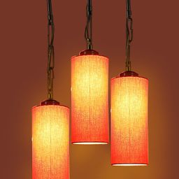 Devansh Orange Cylindrical Drum Cluster Ceiling Lamp image 2
