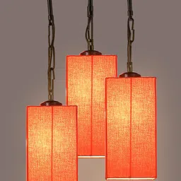 Devansh Orange Solid Square Cluster Hanging Lamp image 4