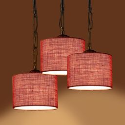 Devansh Pink Jute Cluster Ceiling Lamp image 3