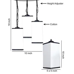Devansh White Solid Square Cluster Hanging Lamp image 2