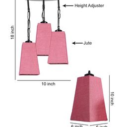 Devansh Pink Jute Cluster Ceiling Lamp image 5