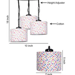 Devansh Multicoloured Printed Drum Cluster Hanging Lamp image 5