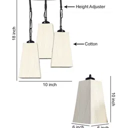 Devansh Off-White Pyramid Drum Cluster Ceiling Lamp image 3