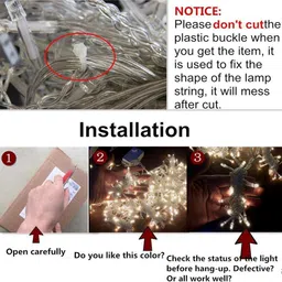 XERGY Gold Window Curtain String Lights With 8 Flashing Modes image 4