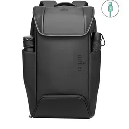 THE CLOWNFISH Unisex Black Backpack with USB Charging Port-picture-12