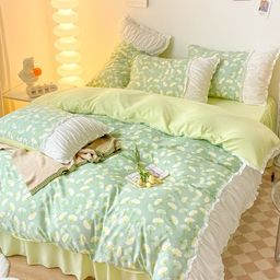 JC HOME Floral Printed Cotton Double Queen Bedding Set-image-66